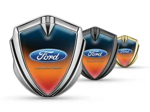 Ford Emblema Metallico Badge Look Tuning Dettaglio Lucido